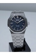 Custom Seiko Mod • Navy Blue Waffle AP with Blue AR Automatic Watch • 37mm